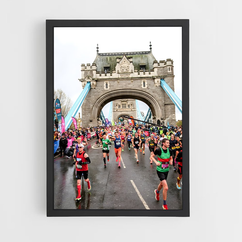 Poster Coureurs au Pont – affiche Athlétisme (vue 2)